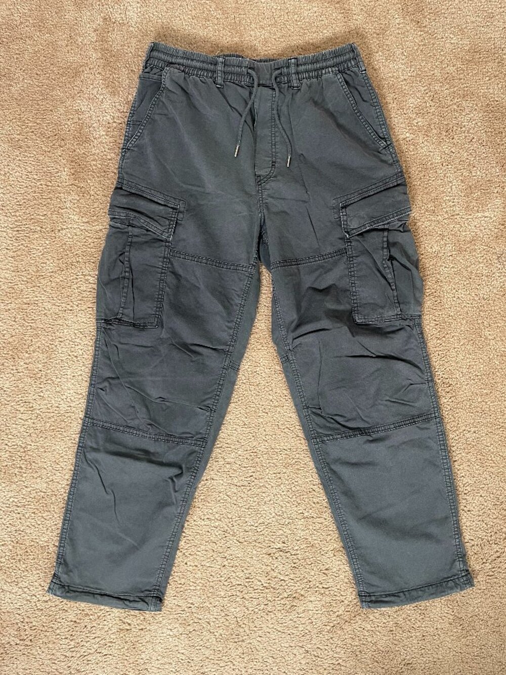 American Eagle Washed Black Relaxed Cargo Pants